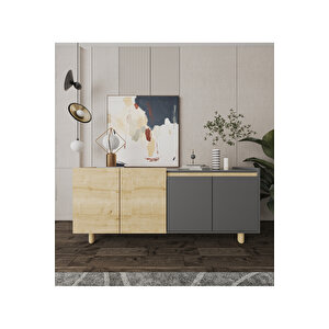 Ravenna Modern Konsol 180 Cm Safir Meşe - Antrasit