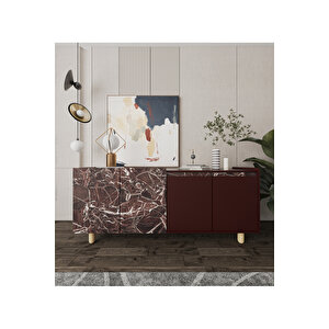 Ravenna Modern Konsol 180 Cm Mermer Desen - Bordo