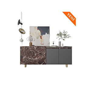 Ravenna Modern Konsol 180 Cm Mermer Desen - Antrasit