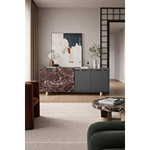 Ravenna Modern Konsol 180 Cm Mermer Desen - Antrasit