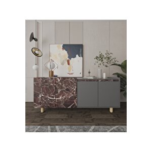 Ravenna Modern Konsol 180 Cm Mermer Desen - Antrasit