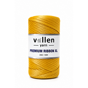 Premıum 200gr/4mm Polyester Ribbon Ip,makrome Ipi,çanta Ipi,hobi Ipi,supla Ipi Altın Sarısı