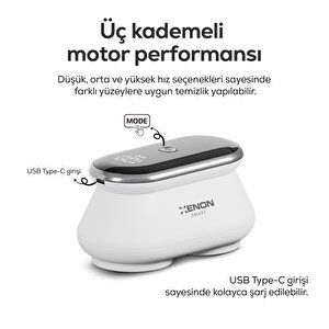 Şarjlı Tüy Toplama Makinesi | 7200 Rpm, 3 Kademe, Çift 6 Bıçaklı, Led Ekran, Usb-c, 1800 Mah (x6175), Standart Beyaz