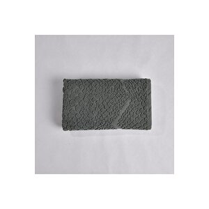 Velune %100 Pamuk Yüz Havlusu Antrasit Ekru Kutu 50x80 Cm