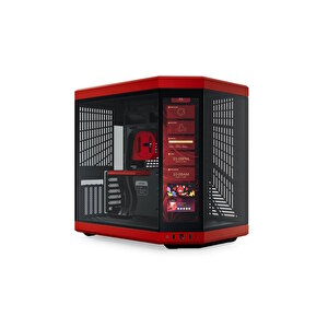 Y70 Touch Black Cherry Temperli Cam Usb 3.2 E-atx Dual Chamber Mid Tower Ekranlı Gaming Kasa
