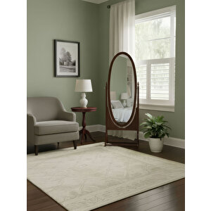 Rivoli Ayaklı Ahşap Oval Boy Aynası 58x165 Ceviz