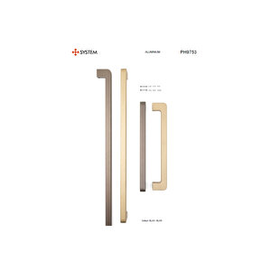 9753 Çekme/sürgü Kapı Kolu Koyu Bronz Saten Rengi 32 Cm (iki Delik Arası Mesafe)