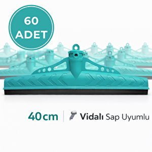 Çekpas 40 Cm 60 Adet Vidalı Sap Uyumlu | Yersil Çekçek Yer Çekçeği | Zemin Temizlik Aparatı