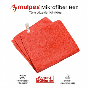 Mikrofiber Genel Temizlik Bezi Kırmızı 40x40 Cm. - 5 Adet
