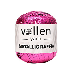 Premium Metalik Rafya,şapka Ipi,abiye Çanta Ipi,polyester Ip,simli Metalik Ip Fuşya