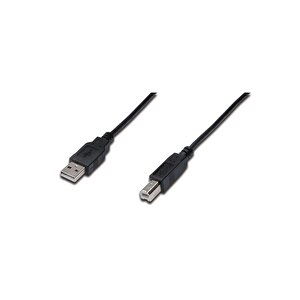 Usb 2.0 Bağlantı Kablosu, Usb A Erkek - Usb B Erkek, 3 Metre, Awg 28, Ul, Siyah Renk