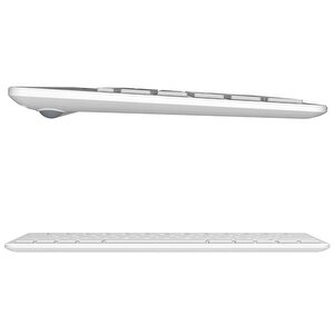 Lenovo Lecoo Bk100 Bluetooth V3.0 Çoklu Cihaz Uyumlu Şarj Edilebilir Kablosuz Beyaz Türkçe Q Klavye