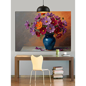 Çiçek Buketi Vazo Detay Dekoratif Kanvas - Mdf Ahşap Tablo 70x100 cm