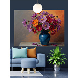 Çiçek Buketi Vazo Detay Dekoratif Kanvas - Mdf Ahşap Tablo 70x100 cm