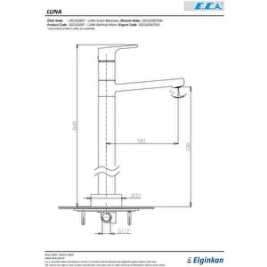 Eca Luna Krom Renkli H 84 Cm Ayaklı Küvet Bataryası 102162007