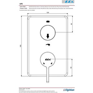 Eca Life Krom Ankastre Banyo/duş 2 Yollu Sıva Üstü 102167222-kde