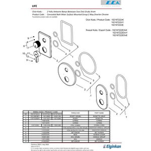 Eca Life Krom Ankastre Banyo/duş 2 Yollu Sıva Üstü 102167222-kde