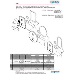 Eca Life Mat Siyah A. Banyo/duş 2 Yollu Sıva Üstü 102167222c1-kde