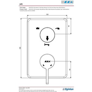 Eca Life Krom Ankastre Banyo/duş B. 3 Yollu Sıva Üstü 102167322-k
