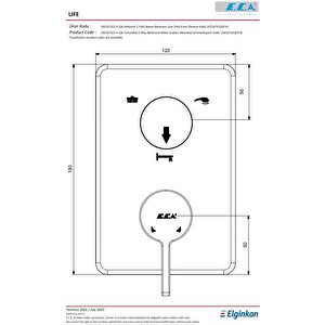 Eca Life Mat Antrasit Banyo/duş 3 Yollu Sıva Üstü 102167322c5-k