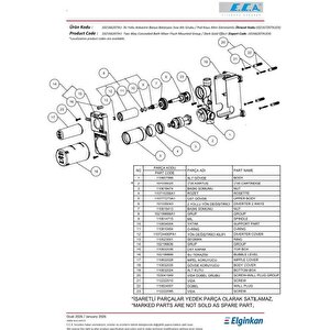 Eca Altın Görünüm Ankastre Banyo/duş 2 Yolu Sıva Altı 102166207a1