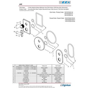 Eca Life Altın Görünümlü Banyo 2 Yollu Sıva Üstü 102167222a1-kde