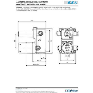 Eca Mat Antrasit Ankastre Banyo/duş 3 Yollu Sıva Altı 102166307c5
