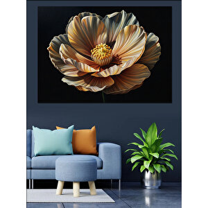 Tekli Büyük Ve Sanatsal Çiçek Dekoratif Kanvas - Mdf Ahşap Tablo 100x140 cm