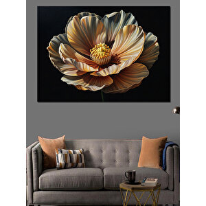 Tekli Büyük Ve Sanatsal Çiçek Dekoratif Kanvas - Mdf Ahşap Tablo 100x140 cm
