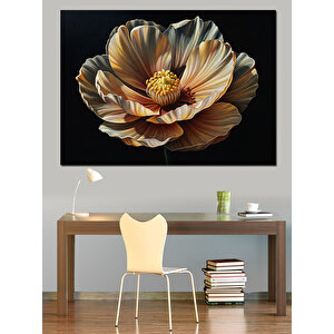 Tekli Büyük Ve Sanatsal Çiçek Dekoratif Kanvas - Mdf Ahşap Tablo 100x140 cm