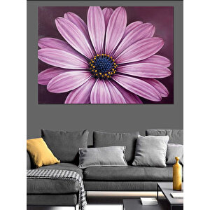 Mor Büyük Çiçek Yakın Çekim Dekoratif Kanvas - Mdf Ahşap Tablo 70x100 cm