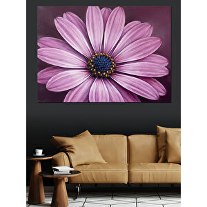 Mor Büyük Çiçek Yakın Çekim Dekoratif Kanvas - Mdf Ahşap Tablo 70x100 cm