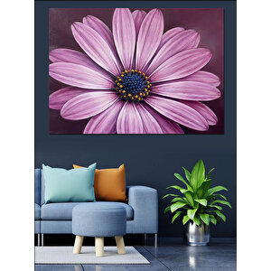 Mor Büyük Çiçek Yakın Çekim Dekoratif Kanvas - Mdf Ahşap Tablo 70x100 cm