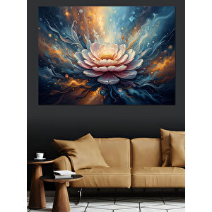 Işık Saçan Modern Çiçek Tasarımı Dekoratif Kanvas - Mdf Ahşap Tablo 50x70 cm