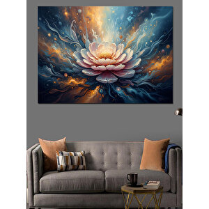 Işık Saçan Modern Çiçek Tasarımı Dekoratif Kanvas - Mdf Ahşap Tablo 50x70 cm