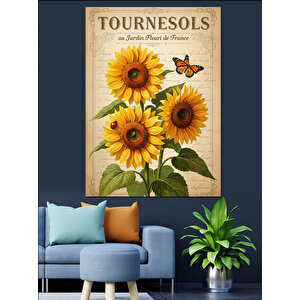 Ayçiçekleri Güneş Çiçekler Dekoratif Kanvas - Mdf Ahşap Tablo 50x70 cm