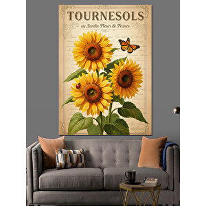 Ayçiçekleri Güneş Çiçekler Dekoratif Kanvas - Mdf Ahşap Tablo 50x70 cm