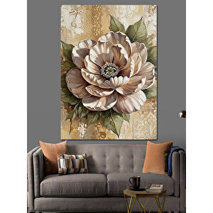Açmış Toz Pembe Büyük Çiçek Dekoratif Kanvas - Mdf Ahşap Tablo 25x35 cm