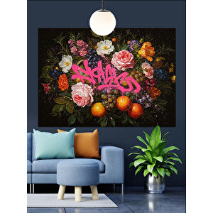 Canlı Çiçekler Ve Meyveler Dekoratif Kanvas - Mdf Ahşap Tablo 50x70 cm