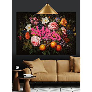 Canlı Çiçekler Ve Meyveler Dekoratif Kanvas - Mdf Ahşap Tablo 50x70 cm