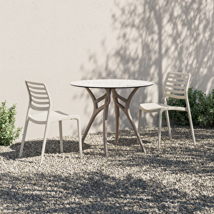 Ivy-l Polipropilen Masa Ayağı 73,5 Cm - Dış Mekan, Bahçe, Balkon, Kafe, Restoran İçin Bej