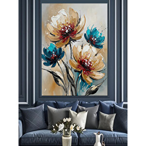 Çiçekler Buket Suluboya Renkler Dekoratif Kanvas - Mdf Ahşap Tablo 50x70 cm