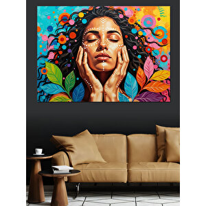 Çiçekler İçinde Huzurla Uyuyan Kadın Dekoratif Kanvas - Mdf Ahşap Tablo 50x70 cm