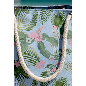 Mavi Tropical  Plaj Çantası