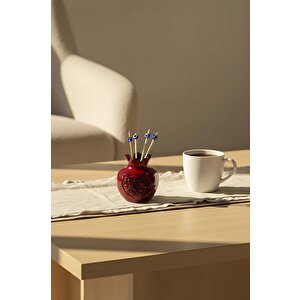Nazar Boncuklu Nar Tasarımlı Dekoratif Kürdanlık