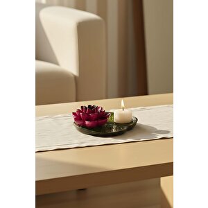 Pembe Lotus Çiçeği Dekoratif Tabak