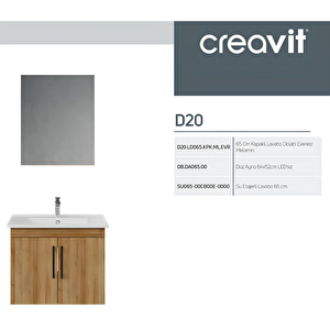 D20 Banyo Dolabı Seti Çekmeceli 65 Cm