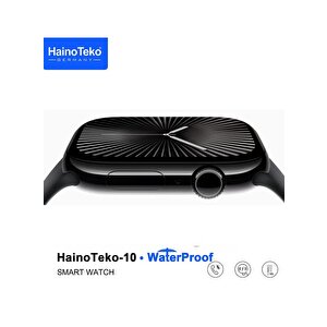 Watch Ultra 10 Amoled Ekran Waterproof 3 Kordonlu Akıllı Saat Siyah Teko10