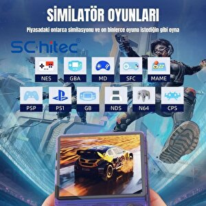 Schitec Retro Arcade R40s Pro Taşınabilir El Atari Konsolu 30.000 Oyunlu 98gb Mor