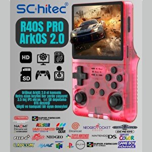 Schitec Retro Arcade R40s Pro Taşınabilir El Atari Konsolu 30.000 Oyunlu 98gb Kırmızı